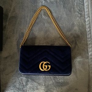 Gucci Blue Suede Marmont Mini handbag